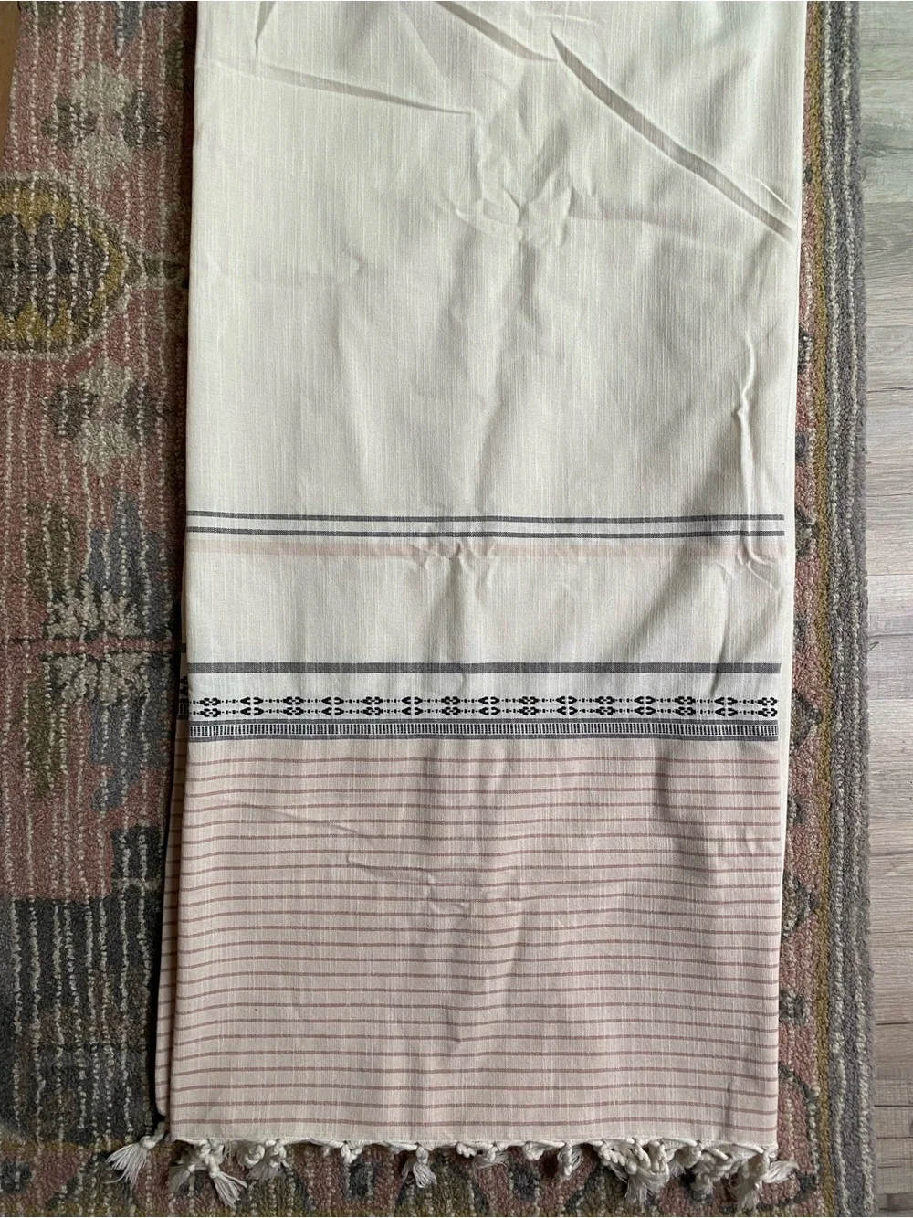 Hearth and Hand Cotton Shower Curtain Cream and Light Pink